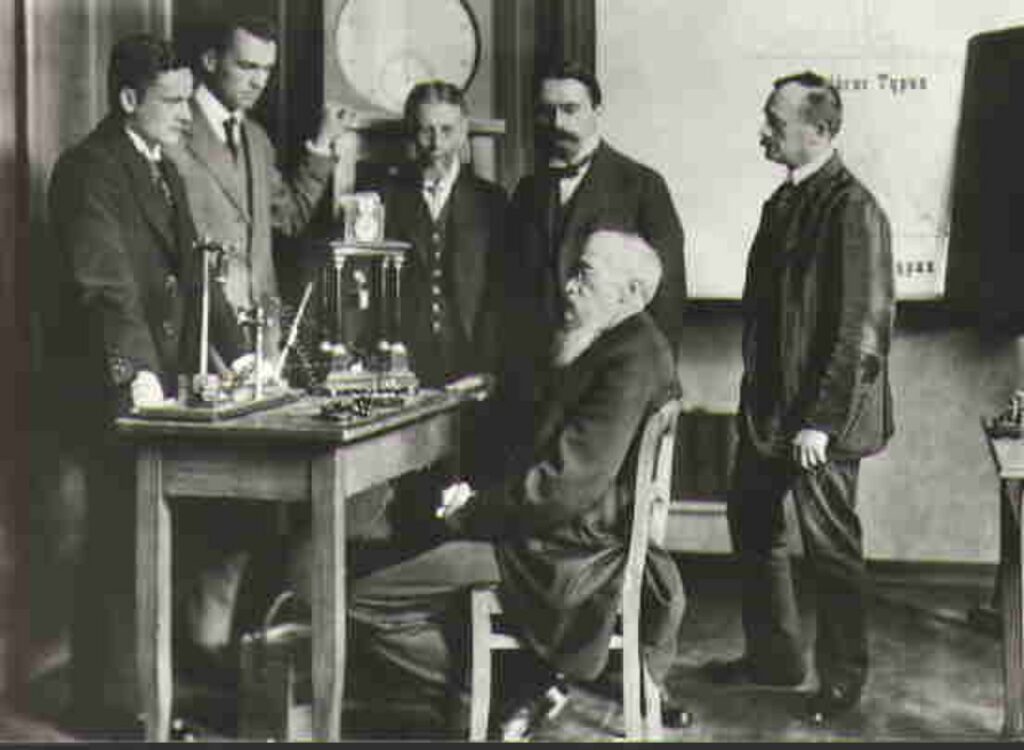 Wilhelm Wundt (seated) with associates in his psychological laboratory